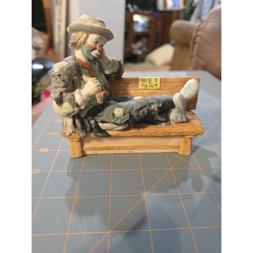 Emmett Kelly Jr Flambro Hobo Clown Full Size Figurine "Wet Paint" No Box No Chip